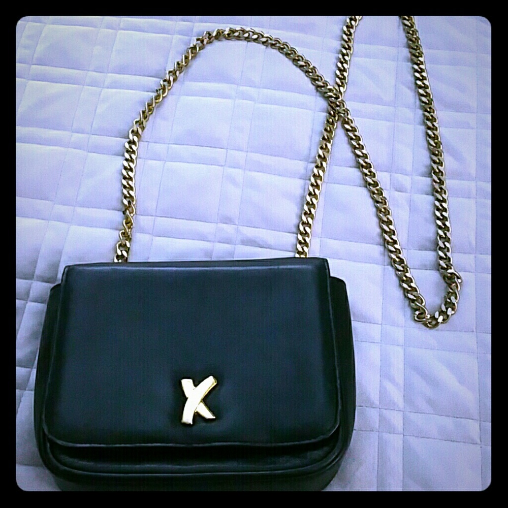 Vintage Paloma Picasso black leather handba bag